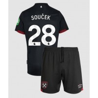 West Ham United Tomas Soucek #28 Replika babykläder Bortaställ Barn 2024-25 Kortärmad (+ korta byxor)